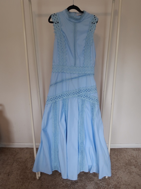 Chicwish Dresses & Skirts - Chicwish DIVE INTO ELEGANCE LACE PANELLED SLEEVELESS DRESS IN BABY BLUE